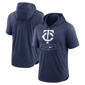 Minnesota Twins Navy Short Sleeve Pullover Hoodie