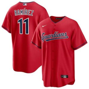 Cleveland Guardians #11 Jos¨¦ Ram¨ªrez Red Cool Base Stitched Baseball Jersey