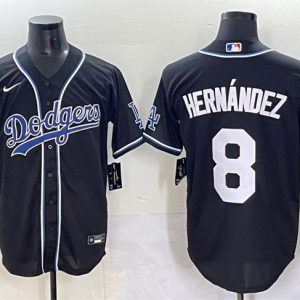 Los Angeles Dodgers #8 Enrique Hernandez Black Fashion Stitched Jersey