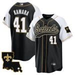 New Orleans Saints #41 Alvin Kamara Black White 1987 Legacy Cool Base Stitched Jersey