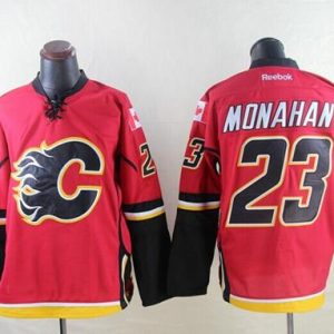 Flames #23 Sean Monahan Red Stitched Jersey