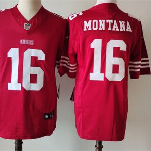 San Francisco 49ers #16 Joe Montana Red 2023 F.U.S.E. Vapor Untouchable Limited Stitched Jersey