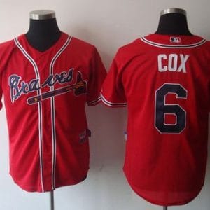 Braves #6 Bobby Cox Red Stitched Jersey