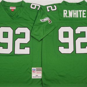 Philadelphia Eagles #92 Reggie White Kelly Green Throwback Stitched Jersey