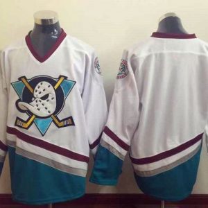 Ducks Blank White CCM Throwback Stitched Jersey