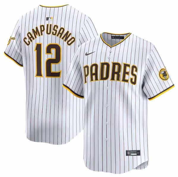 San Diego Padres #12 Luis Campusano White 2024 Home Limited Stitched Jersey