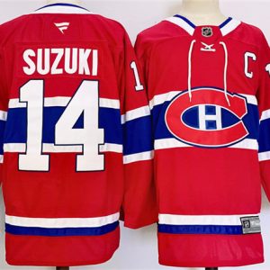 Montreal Canadiens #14 Nick Suzuki Red 2024-25 Stitched Jersey