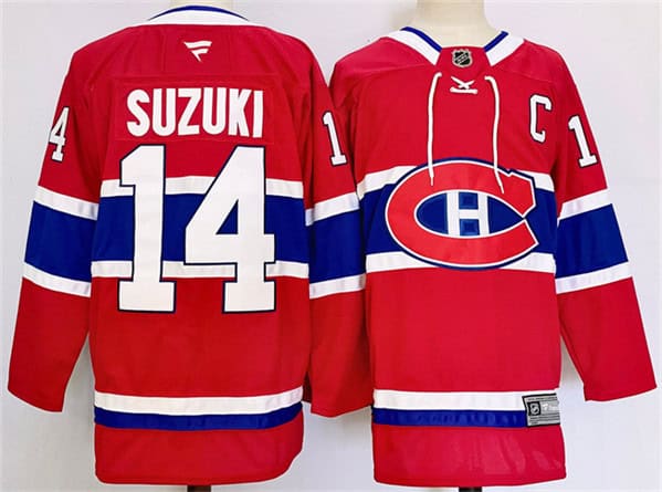 Montreal Canadiens #14 Nick Suzuki Red 2024-25 Stitched Jersey