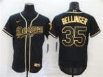 Los Angeles Dodgers #35 Cody Bellinger Black Golden Flex Base Stitched Jersey