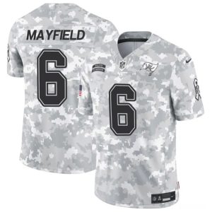 Tampa Bay Buccaneers #6 Baker Mayfield Arctic Camo 2024 F.U.S.E. Salute To Service Limited Stitched Jersey