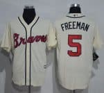 Braves #5 Freddie Freeman Cream New Cool Base Stitched Jersey