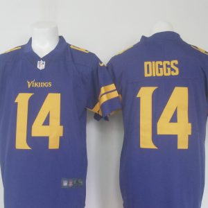 Vikings #14 Stefon Diggs Purple Limited Rush Stitched Nike Jersey