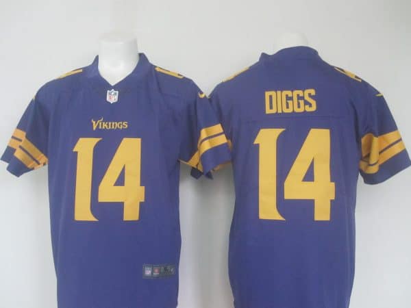 Vikings #14 Stefon Diggs Purple Limited Rush Stitched Nike Jersey