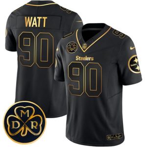 Pittsburgh Steelers #90 T.J. Watt Black Gold F.U.S.E. DMR Patch Vapor Limited Football Stitched Jersey