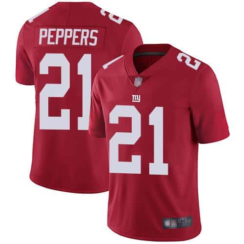 New York Giants #21 Jabrill Peppers Red Vapor Untouchable Limited Stitched Jersey