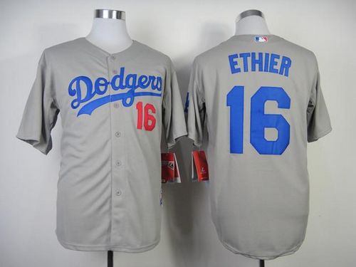 Los Angels Dodgers #16 Andre Ethier Stitched Grey Jersey