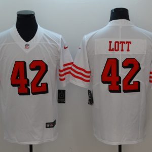 San Francisco 49ers #42 Ronnie Lott Nike White Color Rush Vapor Untouchable Limited Stitched Jersey