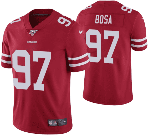 San Francisco 49ers #97 Nick Bosa Red 2019 100th Season Vapor Untouchable Limited Stitched Jersey