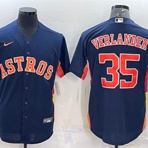 Houston Astros #35 Justin Verlander Navy Cool Base Stitched Jersey