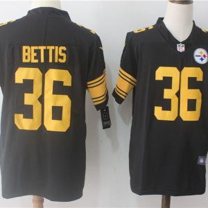 Pittsburgh Steelers #36 Jerome Bettis Black Limited Rush Stitched Nike Jersey