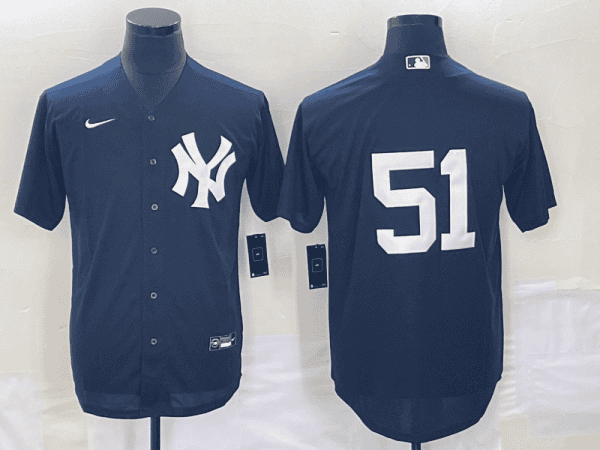 New York Yankees #51 Bernie Williams Navy Cool Base Stitched Jersey