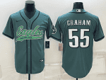 Philadelphia Eagles #55 Brandon Graham Green With Patch Cool Base Stitched Baseball Jersey
