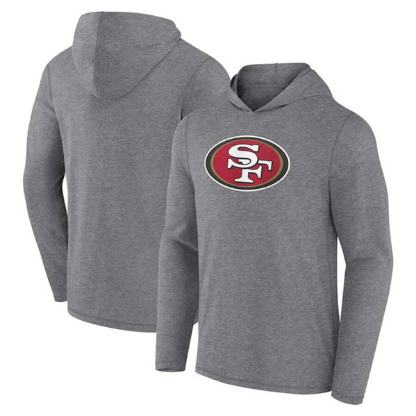 San Francisco 49ers Heather Gray Primary Logo Long Sleeve Hoodie