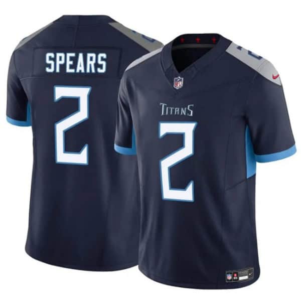 Tennessee Titans #2 Tyjae Spears Navy 2024 F.U.S.E. Vapor Limited Stitched Jersey