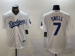 Los Angeles Dodgers #7 Blake Snell White Cool Base Stitched Jersey