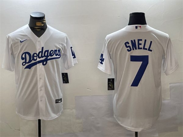 Los Angeles Dodgers #7 Blake Snell White Cool Base Stitched Jersey