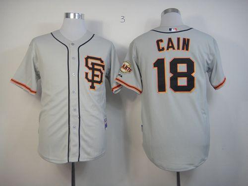 Giants #18 Matt Cain Grey Cool Base Road 2 Stitched Jersey