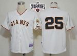 Giants #25 Barry Bonds Cream Cool Base W 2014 World Series Champions Patch Stitched Jersey