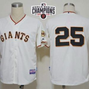 Giants #25 Barry Bonds Cream Cool Base W 2014 World Series Champions Patch Stitched Jersey