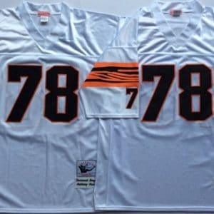 Mitchell And Ness Bengals #78 Anthony Munoz White Throwback Stitched Jersey