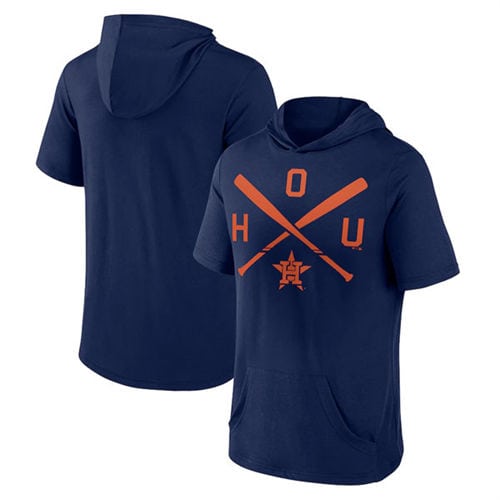 Houston Astros Navy Short Sleeve Pullover Hoodie