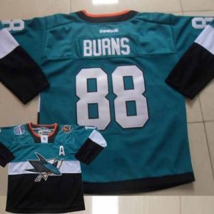 Sharks #88 Brent Burns Teal Black 2015 Stadium Series Stitched Jersey