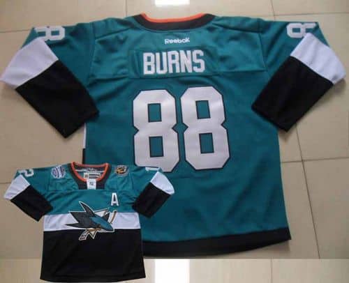 Sharks #88 Brent Burns Teal Black 2015 Stadium Series Stitched Jersey