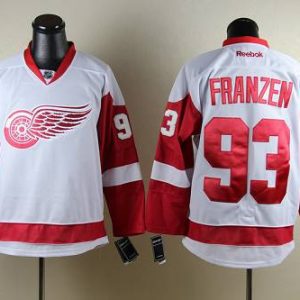 Red Wings #93 Johan Franzen White Stitched Jersey