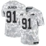 Buffalo Bills #91 Ed Oliver 2024 F.U.S.E. Arctic Camo Salute To Service Limited Stitched Jersey