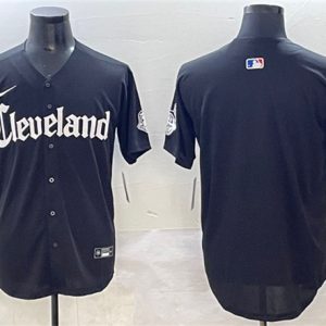 Cleveland Guardians Blank Black Gothic Vapor Premier Limited Stitched Jersey