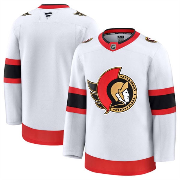 Ottawa Senators Blank White 2024-25 Away Stitched Jersey
