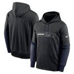 Dallas Cowboys Black Color Block Fleece Performance Pullover Hoodie