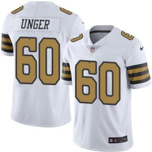 Saints #60 Max Unger White Stitched Limited Rush Nike Jersey