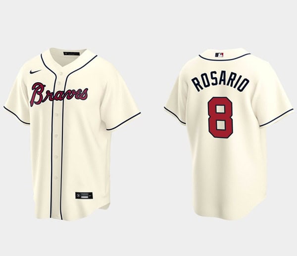 Atlanta Braves #8 Eddie Rosario Cream Cool Base Stitched Jersey