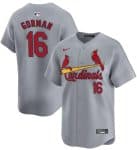 St. Louis Cardinals #16 Nolan Gorman Gray 2024 Away Limited Stitched Jersey