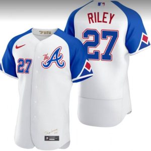 Atlanta Braves #27 Austin Riley White 2023 City Connect Flex Base Stitched Jersey