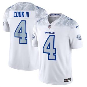 Buffalo Bills #4 James Cook III White 2025 F.U.S.E. ¡°Rivalries¡± Vapor Untouchable Limited Stitched Jersey