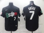 Los Angeles Dodgers #7 Julio Urias Black Flex Base Stitched Baseball Jersey