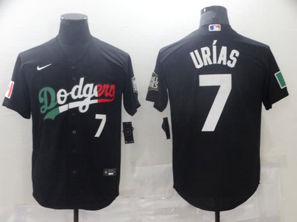 Los Angeles Dodgers #7 Julio Urias Black Flex Base Stitched Baseball Jersey