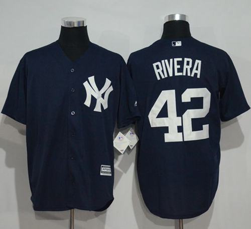 Yankees #42 Mariano Rivera Navy Blue New Cool Base Stitched Jersey